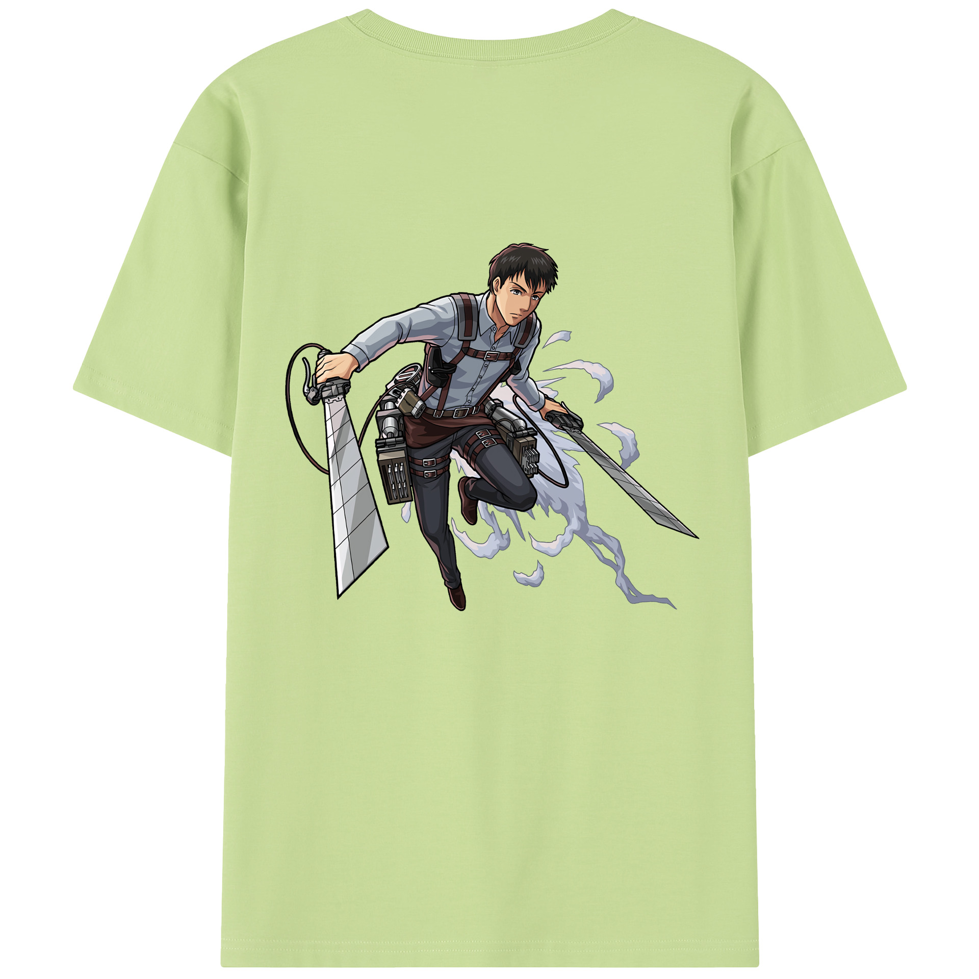 （画像用） 進撃の巨人 ベルトルト・フーバー Attack on Titan Bertholdt Hoover 綿100％半袖Tシャツ（背面プリント）
